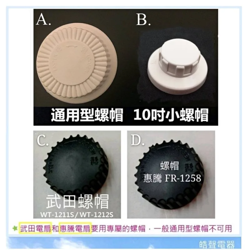 螺帽 現貨 電風扇螺帽10吋 12吋 14吋 16吋 聲寶 武田 惠騰 電風扇前鎖 葉片鎖 電風扇配件  【皓聲電器】 商品圖 1