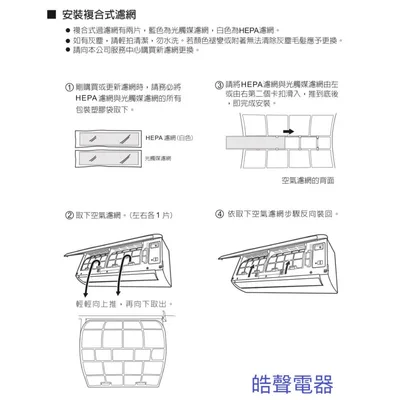 H1506312 現貨 聲寶冷氣濾網 AM-SF22D AM-SF28D AM-SF22DC 一組2片 原廠材料【皓聲電器】 商品圖 8