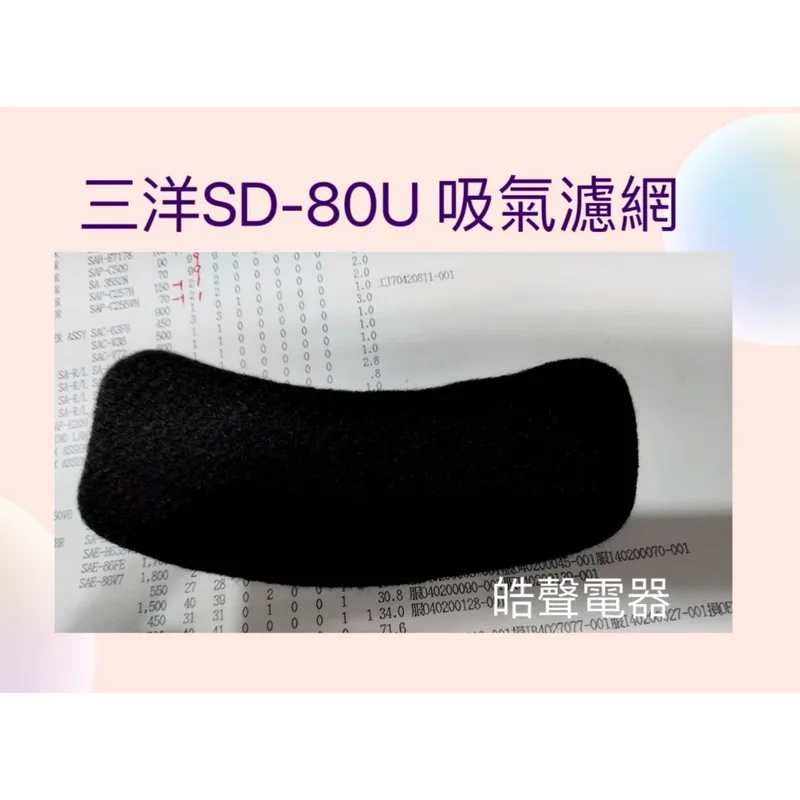  現貨 三洋SD-80U SD-76U SD-80U8 SD-85U SD-86U吸氣濾網  進氣濾網【皓聲電器】 商品圖 1