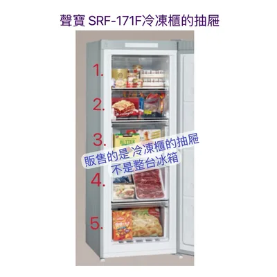 SRF-171F 聲寶冷凍櫃SRF-171F 抽屜 翻蓋 直立式冷凍櫃 抽屜 翻蓋 玻璃層板 原廠材料 公司貨 冰箱配件【皓聲電器】