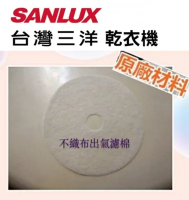 12192004000不織布 現貨 三洋乾衣機 SD-80U  SD-86U SD-86U8 SD-76U 不織布出氣濾棉 原廠材料【皓聲電器】